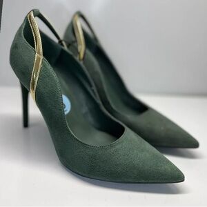 Marc fisher Elegant Olive Green Vegan Suede Pumps